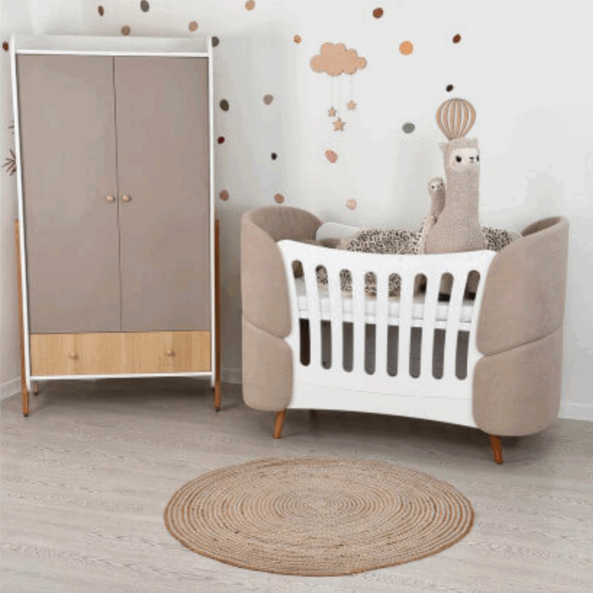 Մահճակալ Fly white-beige velour - Image 3
