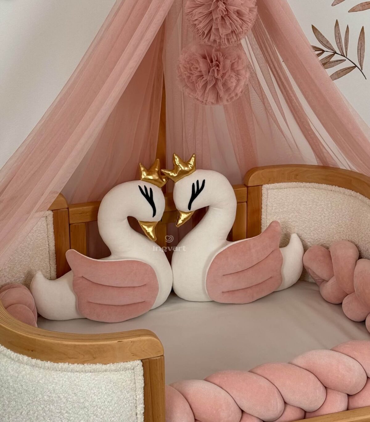 Ingvart Անկողնային սեթ 7pc Swan & butterfly 120x70 - Image 5