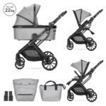 BABY STROLLER GLORY 2in1 GREY+ADAPTERS+pram body - Image 2