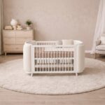 Մահճակալ Boho slim white-cream boucle