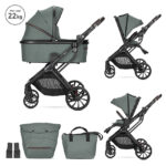 Մանկասայլակ GLORY 2in1 GREEN+ADAPTERS+pram body - Image 2