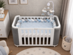 Մահճակալ Boho slim white-pale grey velour 124x70 - Image 2