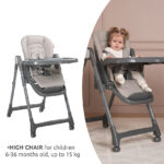 կերակրման աթոռակ  3in1CHEF GREY LEATHER - Image 7